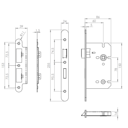 Eurospec Door Security Bolt 60mm Polished Chrome