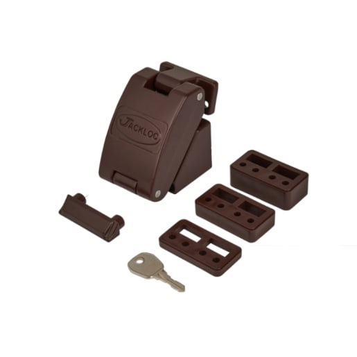 Jackloc Titan Folding Window Restrictor Brown