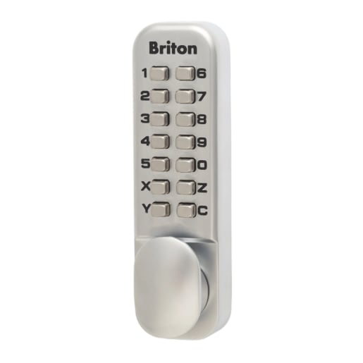 Briton 9160 Mechanical Push Button Digital Lock & Latch Silver