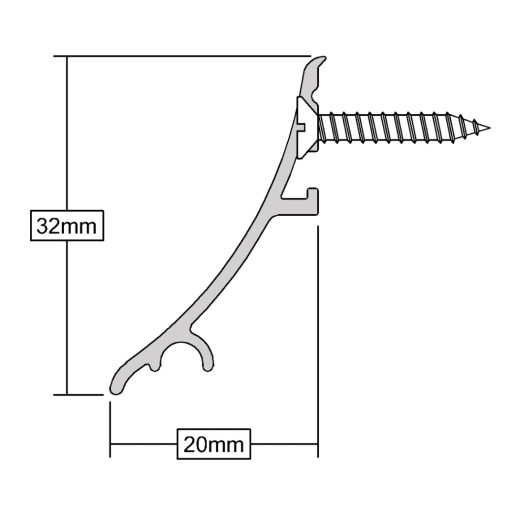 Stormguard Rain Deflector Mill Finish Aluminium 914mm x 32mm