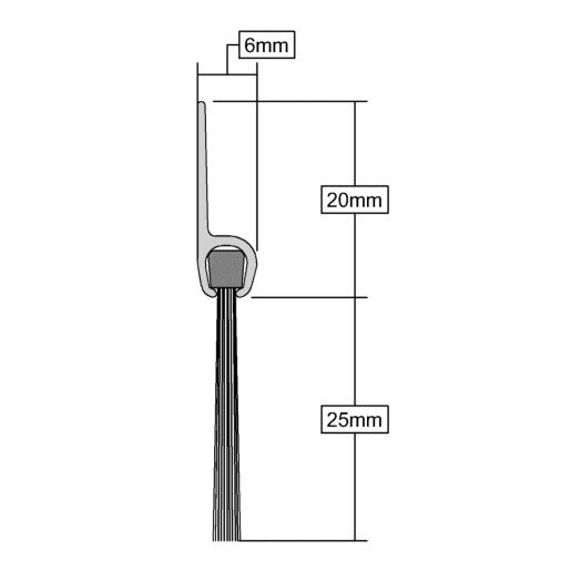 Stormguard Standard PVC Brush Bottom Door Seal Brown 914mm