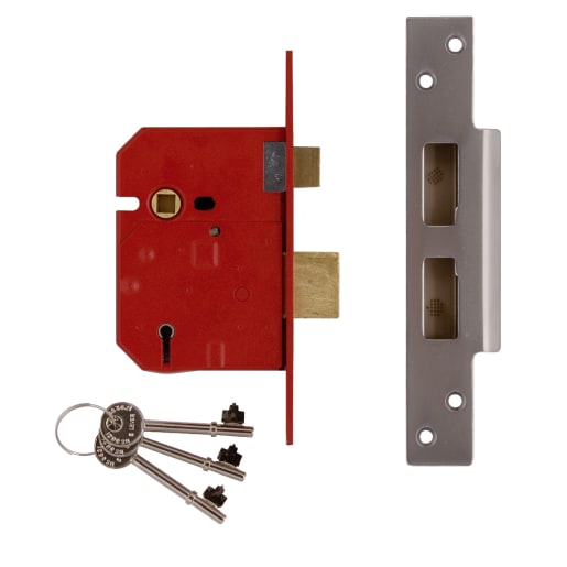 Union 2234 5 Lever Mortice Sash Lock 67mm Satin Chrome