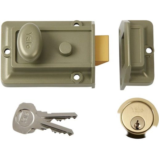 Yale Deadlocking Nightlatch Backset Brass Cylinder 60mm 