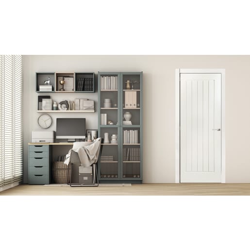 JELD-WEN Newark Cottage 5 Panel Interior Fire Door 1981 x 686 x 44mm Primed