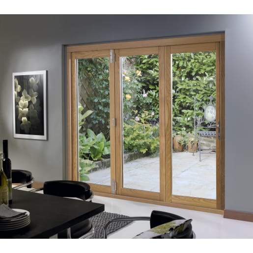 JCI FSC Unfinished Slimline External Bi-fold Door Set 2.7m Oak