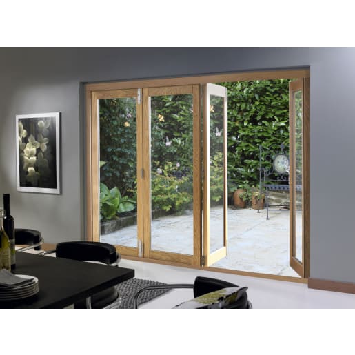 JCI FSC Unfinished Slimline External Bi-fold Door Set 3.0m Oak