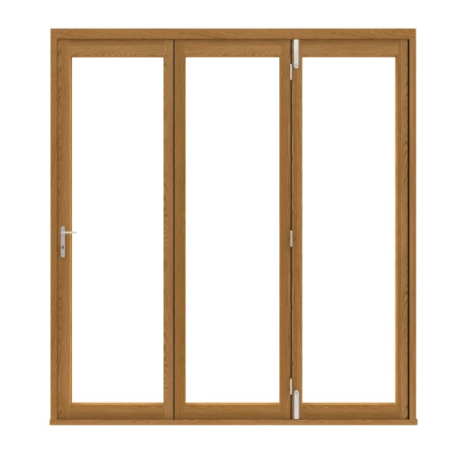 JCI FSC Pre-Finished Slim External Bi-fold Door Set 2.4m Oak Veneer