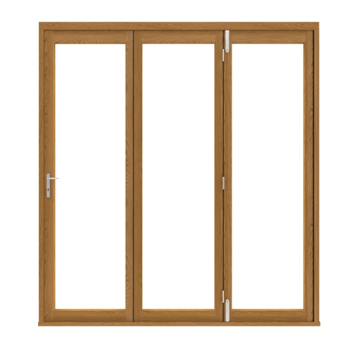 JCI FSC Pre-Finished Slim External Bi-fold Door Set 1.8m Oak Veneer