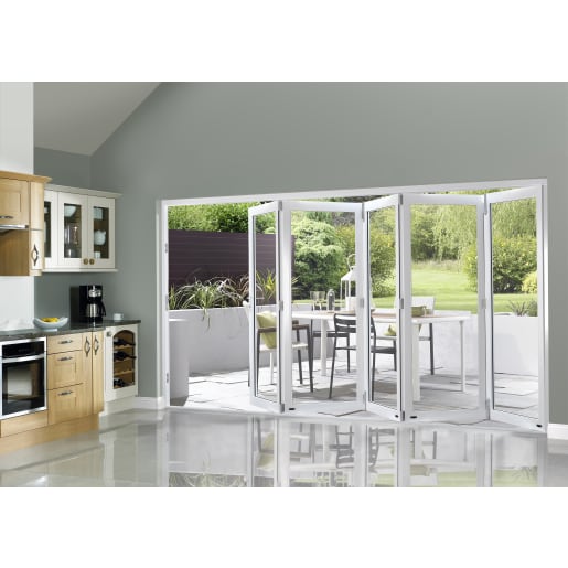 JCI FSC Pre-Finished Slimline External Bi-fold Door Set 3.6m White