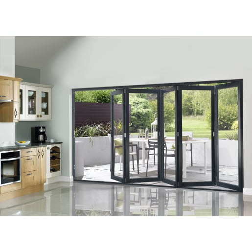 JCI FSC Pre-Finished Slimline External Bi-fold Door Set 3600mm Grey