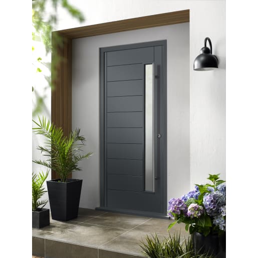JCI FSC Stockholm Hardwood Veneer Door with Frame 2032 x 813mm Grey