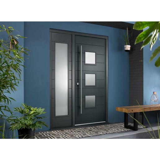 JCI FSC Malmo Door with Frame & 457mm Sidelight 1981 x 838mm Grey