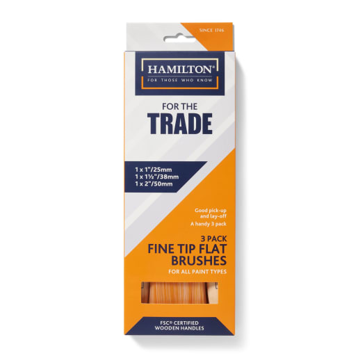 Hamilton For The Trade Fine Tip Flat Brushes 3 Pack