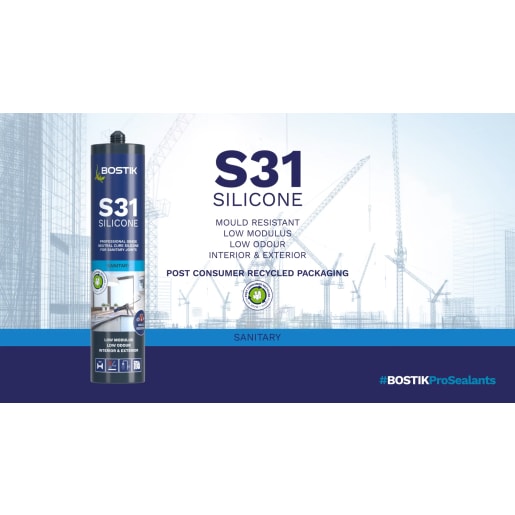 Bostik S31 Neutral Cure Sanitary Silicone Sealant 310ml Clear