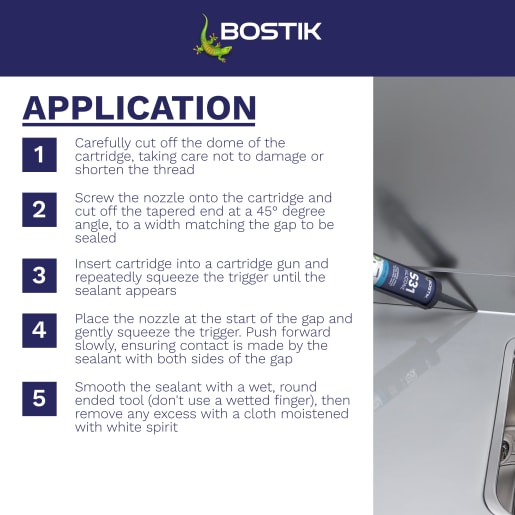 Bostik S31 Neutral Cure Sanitary Silicone Sealant 310ml White