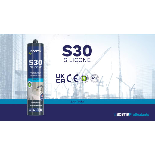 Bostik S30 Acetoxy Sanitary Silicone Sealant 310ml White