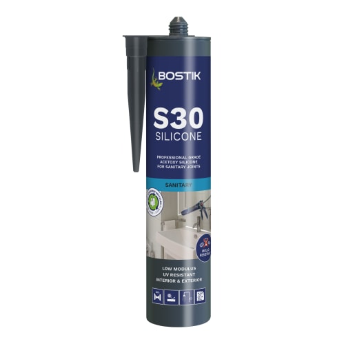 Bostik S30 Acetoxy Sanitary Silicone Sealant 310ml Clear