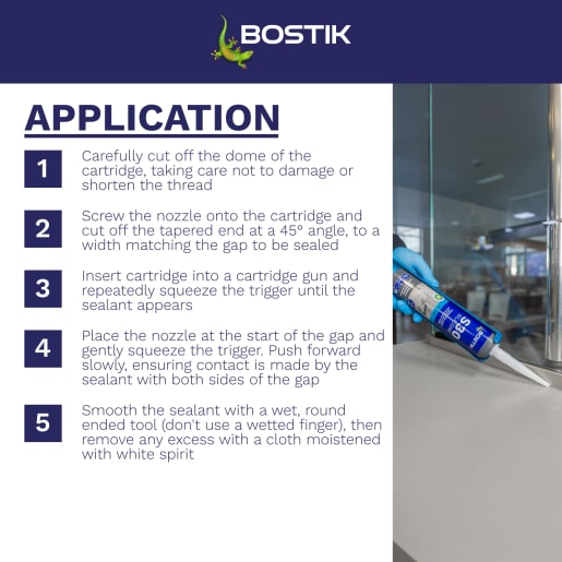 Bostik S30 Acetoxy Sanitary Silicone Sealant 310ml Clear