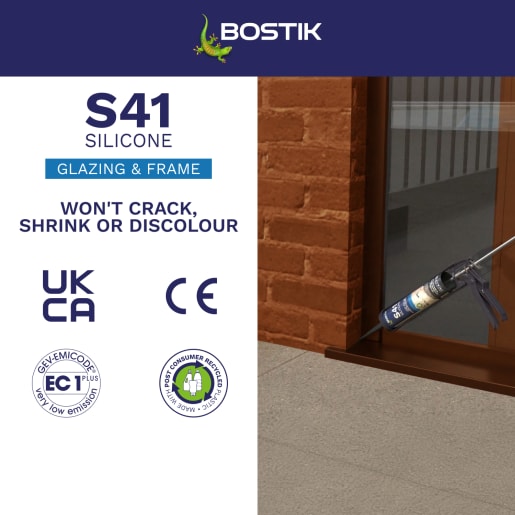 Bostik S41 Neutral Cure Window & Door Frame Silicone Sealant 310ml Brown