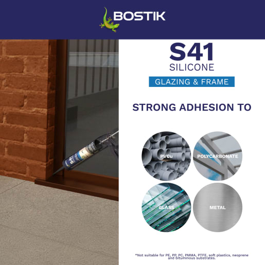 Bostik S41 Neutral Cure Window & Door Frame Silicone Sealant 310ml Brown