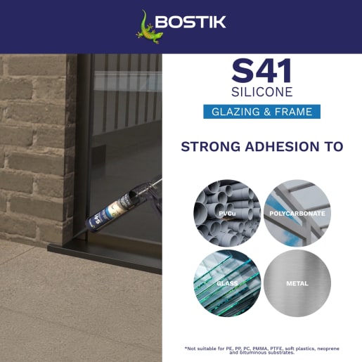 Bostik S41 Neutral Cure Window & Door Frame Silicone Sealant 310ml Anthracite