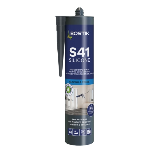 Bostik S41 Neutral Cure Window & Door Frame Silicone Sealant 310ml Clear