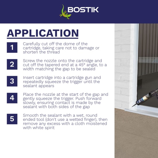 Bostik S41 Neutral Cure Window & Door Frame Silicone Sealant 310ml White