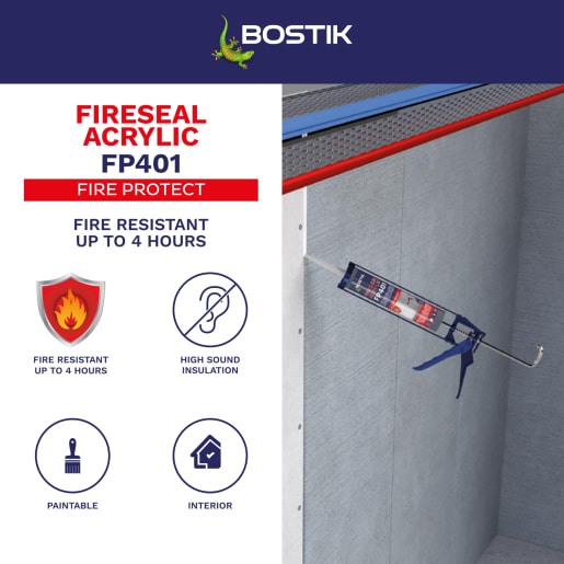 Bostik FP401 Fireseal Acrylic Sealant 310ml White