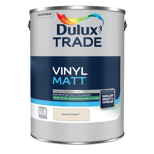 Dulux Trade Vinyl Matt Emulsion Paint 5L Natural Calico