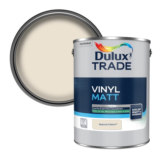 Dulux Trade Vinyl Matt Emulsion Paint 5L Natural Calico