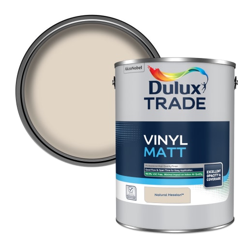 Dulux Trade Vinyl Matt Emulsion Paint 5L Natural Hessian