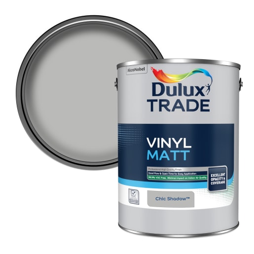 Dulux Trade Vinyl Matt Emulsion Paint 5L Chic Shadow