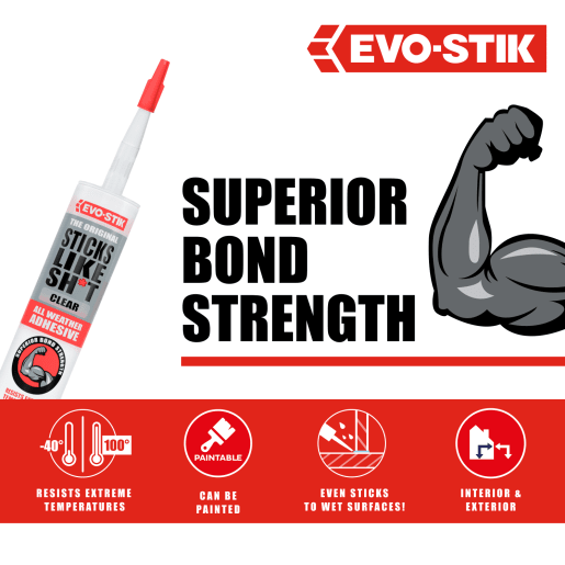 Evo-Stik Sticks Like Sh*t All Weather Adhesive 290ml Clear