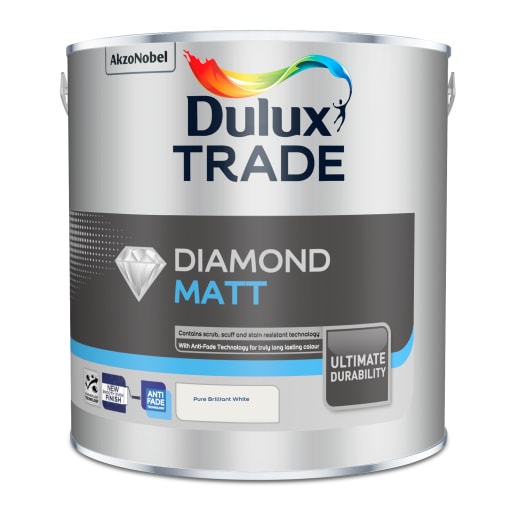 Dulux Trade Diamond Matt Paint 2.5L Pure Brilliant White