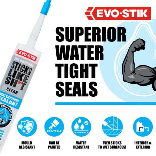 Evo-Stik Sticks Like Sh*t Ultra Waterproof Sealant 290ml Clear