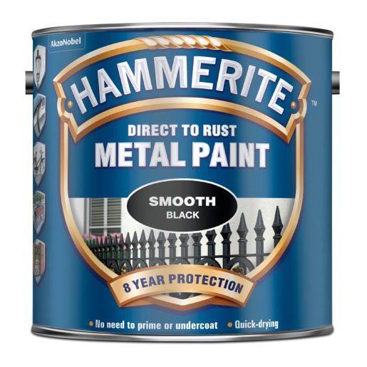 Hammerite Direct to Rust Metal Smooth Finish Paint 2.5L Black