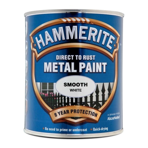 Hammerite Direct to Rust Metal Smooth Finish Paint 750ml White