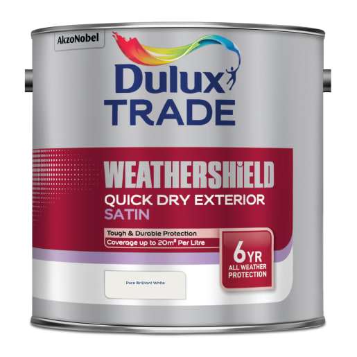 Dulux Trade Weathershield Exterior Satin Paint 2.5L Brilliant White