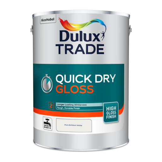 Dulux Trade Quick Dry Gloss 5L Pure Brilliant White