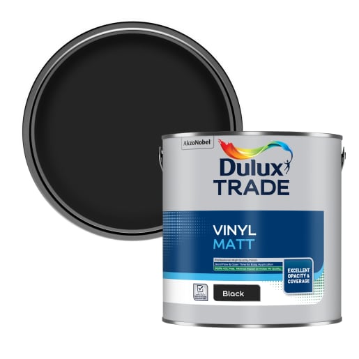 Dulux Trade Vinyl Matt Paint 2.5 Litres Black