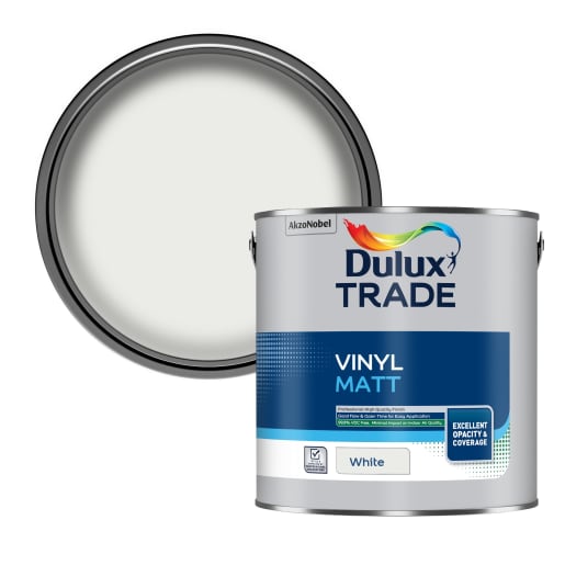 Dulux Trade Vinyl Matt Emulsion Paint 2.5L White