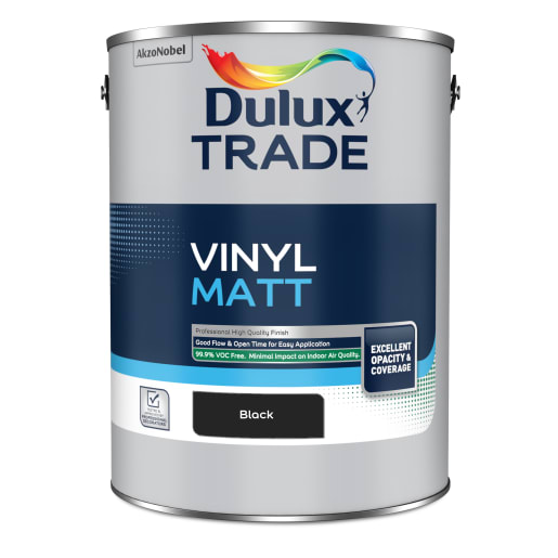 Dulux Trade Vinyl Matt Emulsion Paint 5L Black