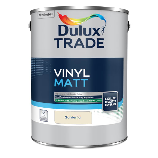 Dulux Trade Vinyl Matt Emulsion Paint 5L Gardenia