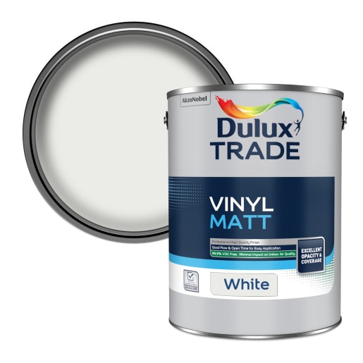 Dulux Trade Vinyl Matt Emulsion Paint 5L White