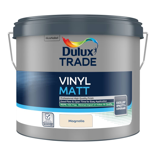 Dulux Trade Vinyl Matt Emulsion Paint 10L Magnolia