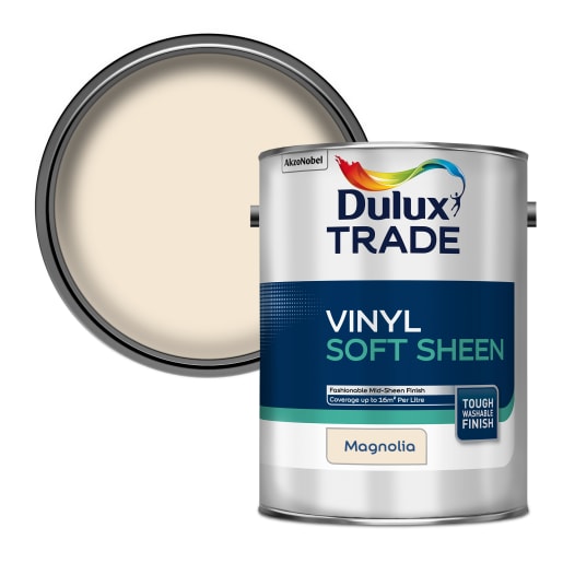 Dulux Trade Vinyl Soft Sheen Emulsion Paint 5L Magnolia