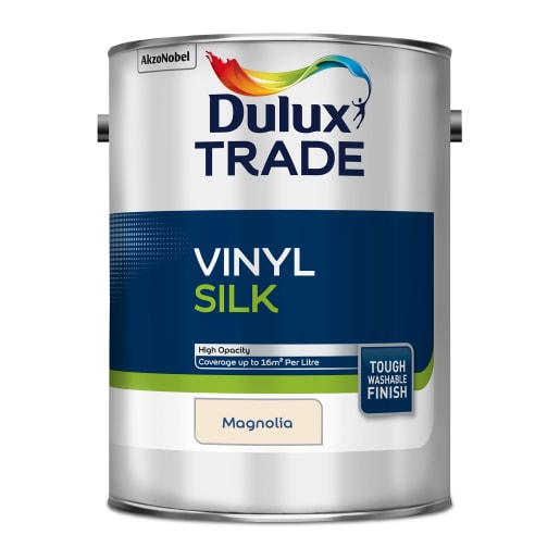 Dulux Trade Vinyl Silk Emulsion Paint 5L Magnolia