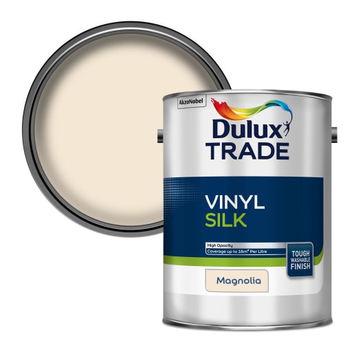 Dulux Trade Vinyl Silk Emulsion Paint 5L Magnolia