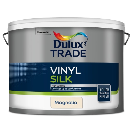 Dulux Trade Vinyl Silk Emulsion Paint 10L Magnolia