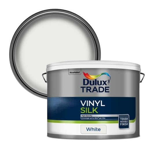 Dulux Trade Vinyl Silk Emulsion Paint 10L White